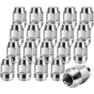 NPAUTO Lug Nut M14 x 1.5 Thread, Chrome Set of 20 Lug Nuts Closed End Bulge Acorn 1.4'' Long Cone Seat 13/16" Hex for Dodge Charger Ford Focus Fusion Escape Lincoln MKC MKZ Chrysler 300 Factory Wheel