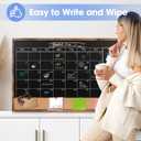 Monthly Chalkboard Calendar & Cork Board Combo, 24" x 36", Magnetic, Wall Mounted, Blackboard for Office, Kitchen, School, Home