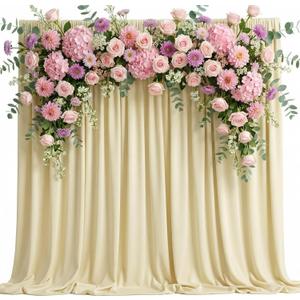 Wokceer Beige Backdrop Curtain for Wedding Parties 10x10FT Wedding Curtains Photo Backdrop Drapes Polyester for Photoshoot Baby Shower Birthday Party Curtains Background 2 Panels 5x10FT (10FTx10FT)