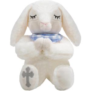 ZGDG Baptism Gifts for Boys Baby Dedication Gift Christening Gifts Set for Newborn Baby Boys Includes Plush Bunny Praying Musical in Keepsake Box