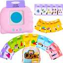 QuTZ ABC Learning Flash Cards for Toddlers 2-4 Bilingual Spanish English, Autism Toys, Speech Therapy Toys, Educational Talking 275 Sight Words Cards for Boys and Girls,