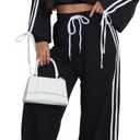 SxClub Two Piece Outfits for Women Casual Sweatsuits Pullover Tracksuit Workout Pants Set, Large