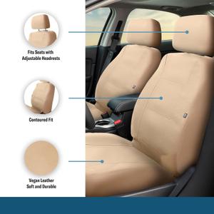 Custom Accessories 40348 Universal Midnight Plush Tan Low Back Seat Covers 2 PCS, Begie Custom Accessories 40348 Universal Midnight Plush Tan Low Back Seat Covers 2 PCS, Begie