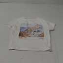 Y2k Baby Tee Short Sleeve Graphic Crop Top Women Teen Girl Floral Cute Crew Neck Slim Fit Vintage Cropped Shirts (Medium, White Blue Orange)