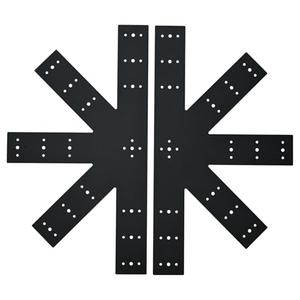 1pcs 24"x13.5" Gable Plate Black, 12:12 Pitch Pergola Truss Roof Steel Bracket for Wood 4x4/6x6, Heavy Duty Powder Coated Gable Bracket