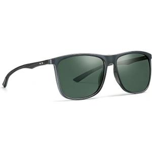 Carbon Fiber Polarized Sunglasses for Men Women, Retro Square Frame, UV400 Protection HD Lens, Driving Fishing Sports