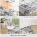TARANCH Abstract 12x14 Area Rug: Machine Washable Non Slip Ultra Thin Low-Pile Carpet, Soft Stain Resistant for Living Room Bedroom Office, Kid Pet Friendly, Robot Vacuum Compatible - Grey