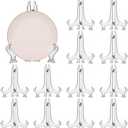 12 Pack 7 Inch Clear Plastic Easels or Stand/Plate Holders to Display Pictures or Other Items at Weddings, Plate Stands for Home Decoration, Birthdays, Tables