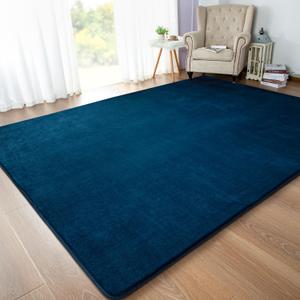 Andecor 5x7 Navy Blue Soft Fluffy Area Rug, Shag Indoor Rugs for Bedroom Living Room Dorm Nursery, Non-Slip Fuzzy Carpet for Boys Girls Kids Pets Home Decor