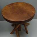 11.8" Round Wood Plant Stand | Teak Stool with Stick Leg | Accent Stool | Small Side Table for Living Room, Bedroom, Yard