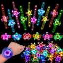 24PCS LED Light Up Fidget Spinner Bracelets Glow Party Favors Bulk for Kids 4-8 8-12 Summer Goodie Treat Bag Stuffers Treasure Box Toys Carnival Prizes Birthday Return Gifts for Boys Girls