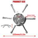 5 Pack 6" x6 Blades Steel Wire Rotary Brush Cutter Trimmer Head Sets Weeds Blade Cutter with Universal Adapter Kit Compatible with String Trimmers, Moss Grass Rust Removal, Gardening Lawnmower