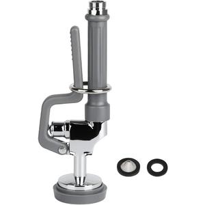 Pre Rinse Sprayer Head with Handle Grip Commercial Kitchen Sink Faucet Spray Valve Nozzle 1.42 GPM High Pressure Dish Spray Face for Restaurant Industrial Dishwasher, Gray
