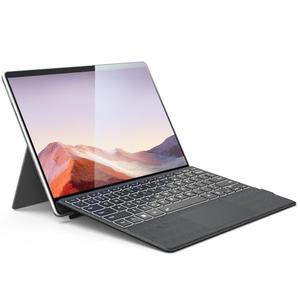 Surface Pro Keyboard, Magnetic Wireless Type Cover for Microsoft Surface Pro 7/6/5/4/3/7+, 7 Color Backlit Bluetooth 5.3 Ultra Slim Portable Keyboard with Trackpad Gray
