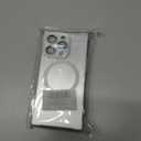 Magnetic for iPhone 14 Pro Case Rectangle, with Camera Lens Protector, Compatible with MagSafe, Shockproof Military-Grade Protection, Soft Silicone Cover for Women Men, Silver