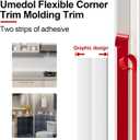Flexible Wall Corner Protector - 1.6 in Width Peel & Stick Molding - 90 Inside & Outside Corner Guards - White