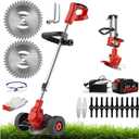 Electric Weed Wacker, Weed Wacker with Metal Blade 3.0ah Battery Lawn Edger,Adjustable Height Mower for Garden, Lawn Care