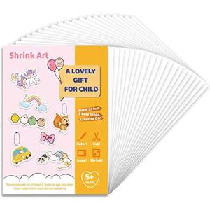 Rawskro 72 Pieces Sanded Shrink Plastic Sheet Kit, Shrinky Art Paper Translucent Shrink Film Sheets, Kids Creative Craft Activities for All Ages, 5.7 x 7.9inch / 14.5 x 20cm Rawskro 72 Pieces Sanded Shrink Plastic Sheet Kit, Shrinky Art Paper Translucent Shrink Film Sheets, Kids Creative Craft Activities for All Ages, 5.7 x 7.9inch / 14.5 x 20cm