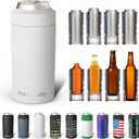 Frost Buddy Universal Buddy Can Cooler - Fits All - For Regular 12 & 16 oz or Slim-Size Bottles - Insulated Double -Walled Stainless Steel (All white)