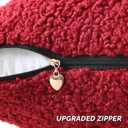 FUTEI Maroon Throw Pillow Covers 16x16 Inch Set of 2,Furry Faux Fur Teddy Boucle Textured Cushion Covers,Soft Fluffy Decorative Pillow Case,Home Decor for Couch Bed Living Room Office Car