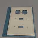 Henne Bery Modern Edge Decorative Wall Plate Switch Plate Outlet Cover, Durable Solid Zinc Alloy (Double Toggle/Single Duplex, Light Almond)