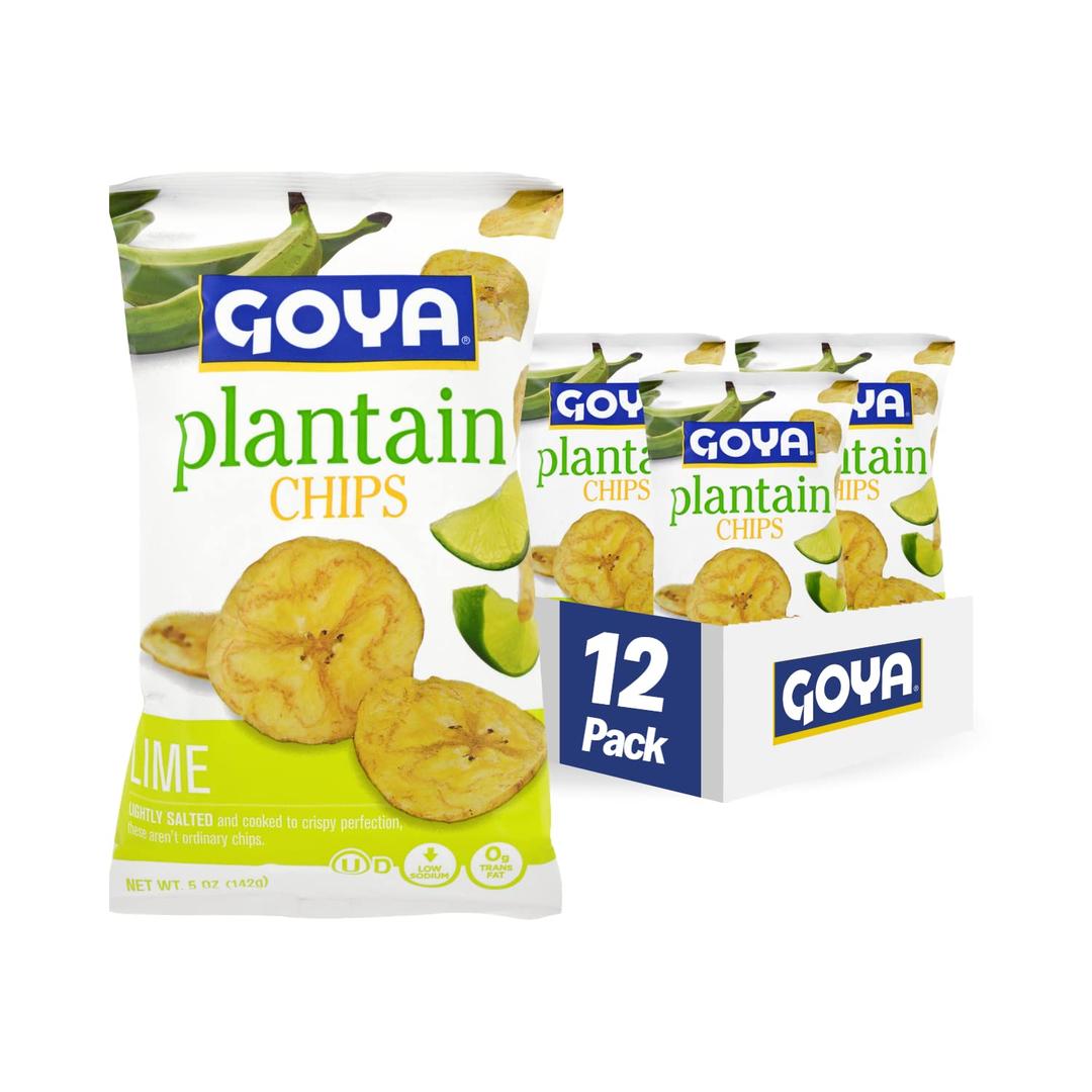 Goya Foods Plantain Chips, Lime, 5 Ounce (Pack of 12), BB: May 03/2026