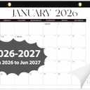 2026 Desk Calendar, 18 Monthly Calendar Runs from January 2026 to June 2027, Large 17" X 12" Desktop/Wall Calendars Easy Scheduling & Notes, Ideal for School, Home and Office - Classic Black