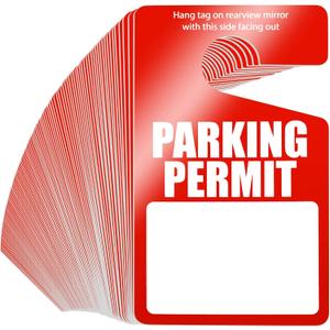 500 Pcs Parking Permit Hang Tags Bulk, Temporary Passes Parking Placards Plastic Blank PVC 3 x 5 Inch for Car Rear View Mirror Windshield Vehicle Park Management(Red)