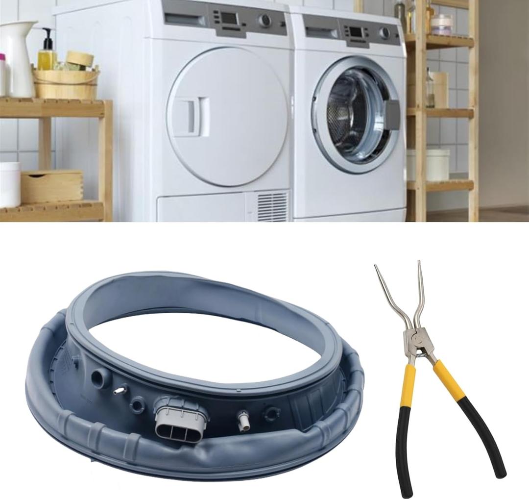 DC97-18094B Washer Door Boot Seal Gasket Diaphragm Compatible with Samsung DC64-03051A AP5917067 PS9606239 4000547 EAP9606239 WF42H5200AW/A2 WF42H5200AF/A2 with Spring Expansion Tool