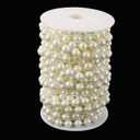 Jerler Pearl Garland 11 Yards/33Feet Artificial Pearl Bead Chain Trim Strands Roll, Ideal for DIY Crafts, Christmas, Wedding, Bouquet and Party Decoration (10mm-Ivory)