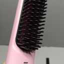 Go Brush Pro for Short Hair - 2026 Upgraded Cordless hair Straightening Brush, 4 Temperature Settings, Fast Heat, MCH Ceramic Care, 4000mAh Rechargeable Straightener for Frizz-Free Styling (pink)