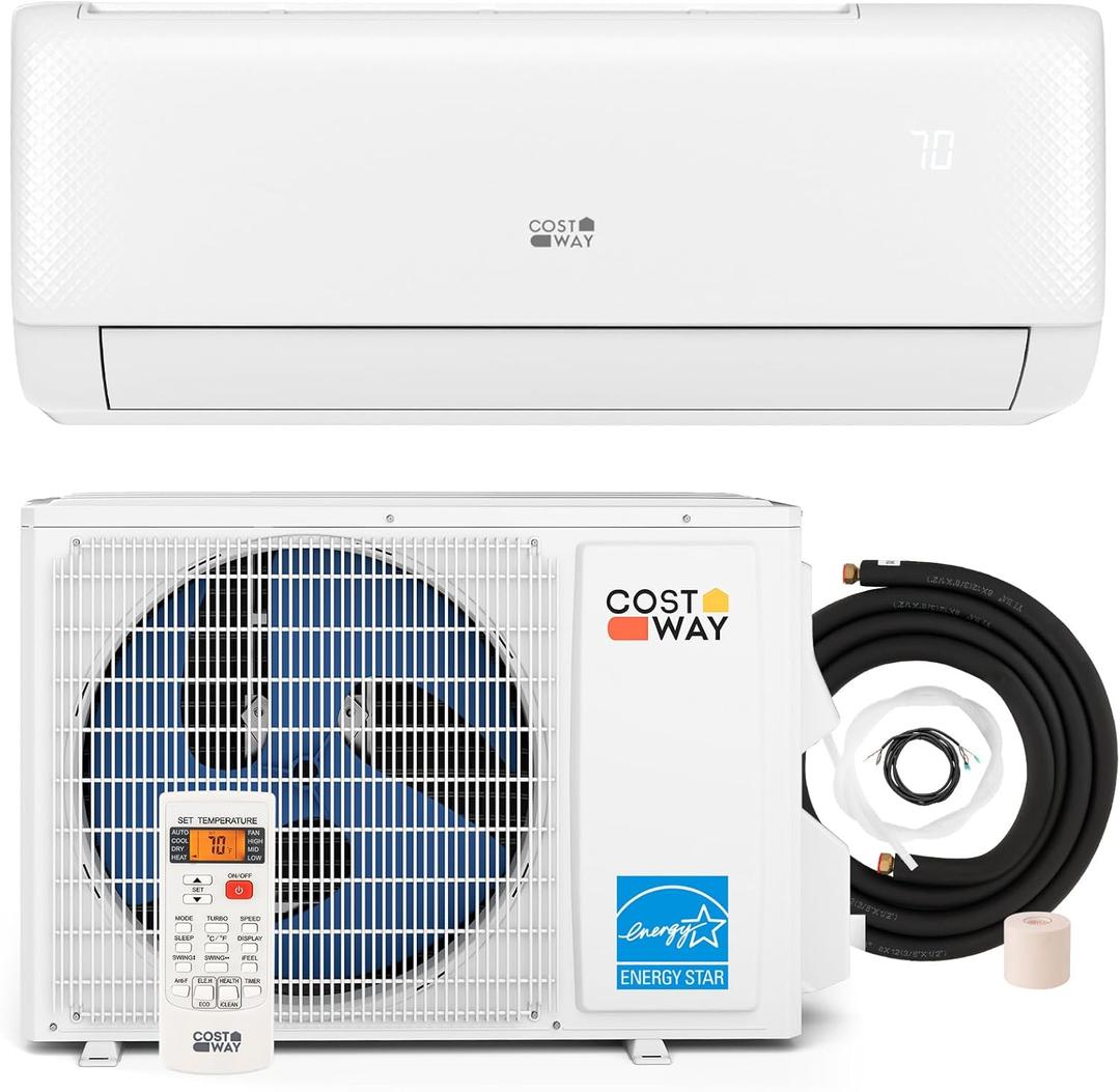 12,000 BTU Mini Split Air Conditioner, with Heat Pump, Energy Star, 21 SEER2 Inverter, 24H Timer, Auto Clean, Remote Control for Rooms up to 750 Sq.Ft, 208-230V (Airtural Series)