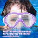 Kids Swim Goggles Snorkel Diving Mask with Luminous for Boys Girls Ages 5-15, Two-Color Anti-Fog Swimming Goggles with Nose Cover