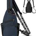 Geestock Convertible Sling Bag for Women Men, 12.6" Crossbody Sling Backpack with Headphone Hole Fit 7.9" Tablet, Lightweight Chest Bag Daypack Crossbody for Travel Sport Hiking & Commute, Navy Blue (Small)