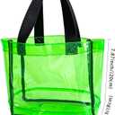 TotePrint Clear 1Packs Small Tote Work Bag,Gift Wrap Handbag for Bridal and Birthday Party,Travel Makeup Pouch with Handle (1pcs-green)