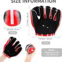 Aodaer 2 Pack T Ball Sets Baseball Glove and Ball Set for Teenager Easy Catch, Yard Lawn Game, Baseball Play - Black and Red (Red, S)