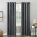 Sun Zero Brooks Burlap Weave Thermal Extreme Total Blackout Grommet Curtain Panel, 52" x 63", Navy/Denim Blue