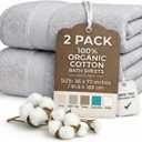 Oversized Bath Towels - 36 x 72 Extra Large Organic Cotton Bath Sheets for Adults | Jumbo Hotel-Size, Ultra Absorbent & Soft | 2 Pack