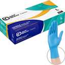 Safe Health Nitrile Disposable Gloves, Free of Latex & Powder, Blue, Textured, 3.5 Mil, Industrial, Food, Salon, Cleaning