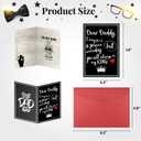 7 x 5x7‘’ Funny Fathers Day Greeting Cards with Envelope for Best Dad Birthday Gift Card From Daughter -Black