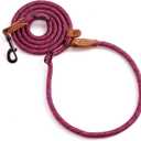 Mile High Life Hands Free Dog Leash, Crossbody Waist Leash with Genuine Leather Connection, Multifunctional Adjustable Slip Lead for Dog Walking Running (Hot Pink, 8FT)