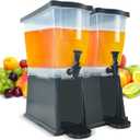 Hakka 6 Gallon Drink Dispenser, Commercial Juice Dispenser for Parties 22L Double Tank Beverage Dispenser with Spigot for Catering, Buffets, Restaurants