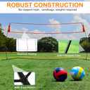 12FT/18FT Portable Volleyball Training Net for Hitting or Serving Drills, Outdoor & Indoor Freestanding Practice Net With Height Adjustable, Carry Bag