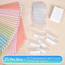 25-Pack Pastel Hanging File Folders, Letter Size with 1/5-Cut Tabs, 35 Transparent Label Cards, 50 Sticker LabelsHome Office & Filing Cabinets