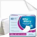 WhyWorry Extra Large Disposable Bed Pads 30" x 36", Super Absorbent Leakproof Incontinence Underpads for Surface Protection, Thick Quilted Chucks Pee Pads for Adults and Babies, 40 Count