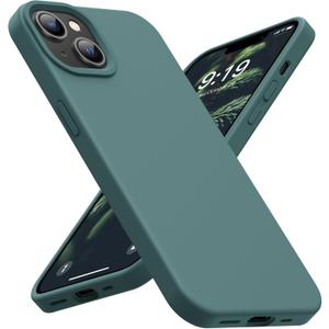 OuXul for iPhone 14 Case, iPhone 13 Case Shockproof Liquid Silicone Protective Phone Case with Soft Anti-Scratch Microfiber Lining Ultra Slim Drop Protection Phone Cover 6.1 inch(Forest Green)