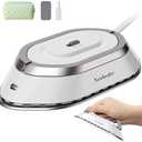 Newbealer Travel Iron with Global Voltage, 100-240V Mini Dry Iron for Clothes (No Steam), Max 300W, 60s Heat Up, 302℉ Non-Stick Ceramic Soleplate, 0.8lbs Ultra-Lightweight (Silver)