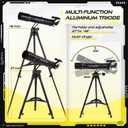 Telescope, 90mm Aperture 700mm Professional Telescope for Adults, High Power with Upgraded Vertisteel AZ Slow-Motion Mount Telescopes for Astronomy Beginners, Stainless Steel Tripod, Phone Adapter,Bag
