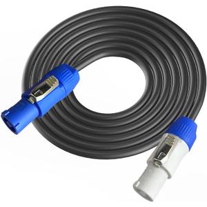 PowerCon Power Cable AC PowerCon Input to Output 12AWG 3 Pin Power Extension Cable for LED Screen Beam Moving Head Light, Stage Light Power,Audio Video Equipment and More-10FT