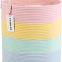 XUANGUO Rope Laundry Basket Hamper for Kids Girl Woven Storage Basket for Living Room Bedroom Boho Tall Baskets for Blanket Toys Pillow Towels Baby Nursery Hamper Bin rainbow